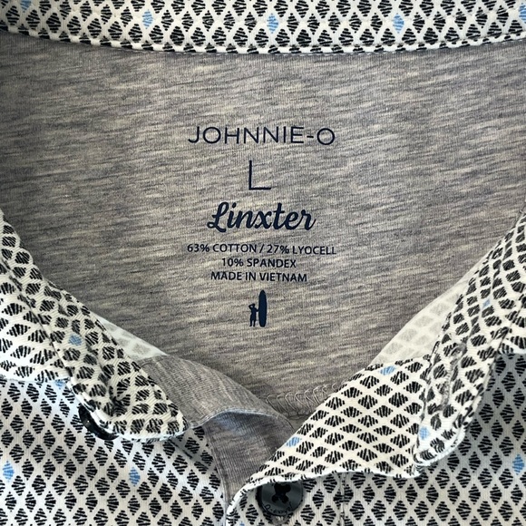 johnnie-O Linxter Vestal Performance Polo/Golf Shirt - White/Black/Blue - Picture 5 of 10